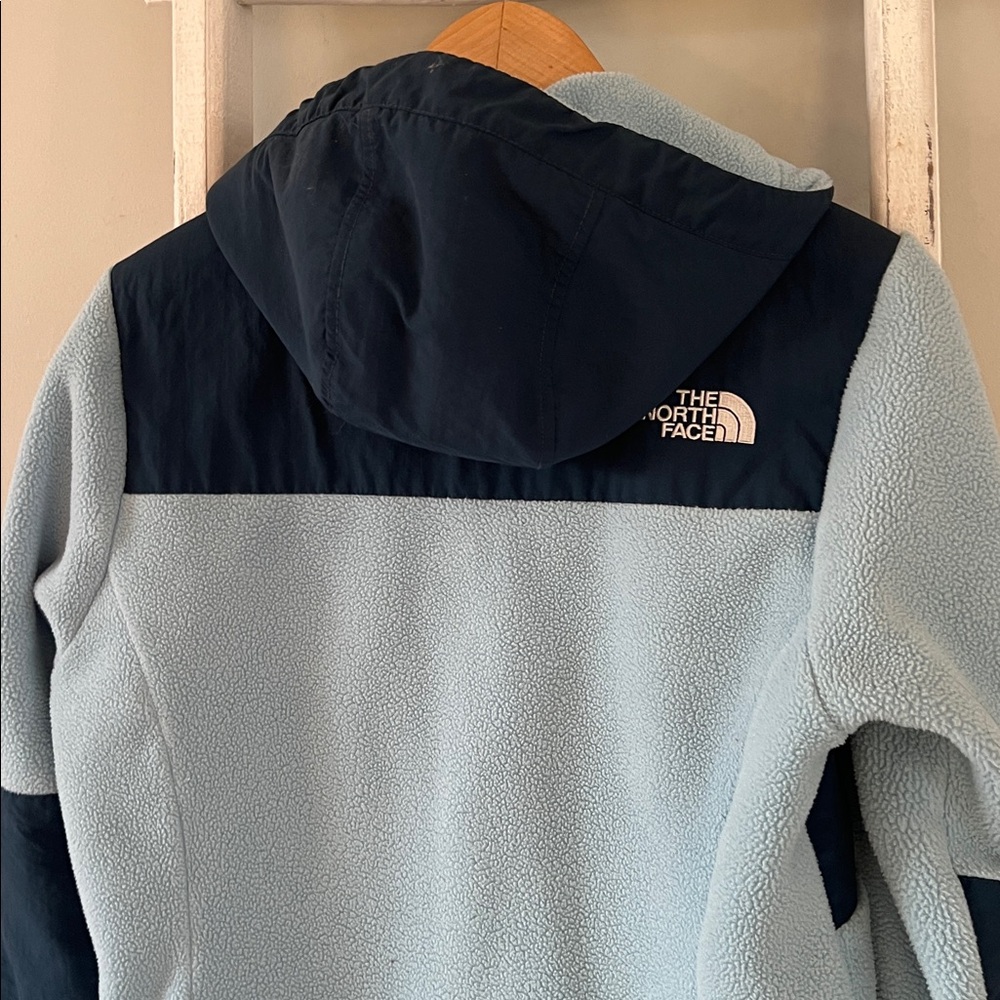 The North Face vintage Dinali bay Blue Hooded Fleece Jacket size small - Picture 8 of 8